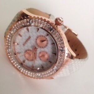 Express Rose Gold Snakeskin Watch